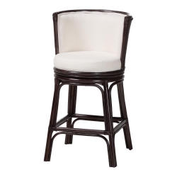bali & pari Alsip Espresso Rattan Counter Stool with Swivel Seat